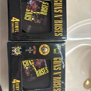 Vinyl Coasters Set - Black